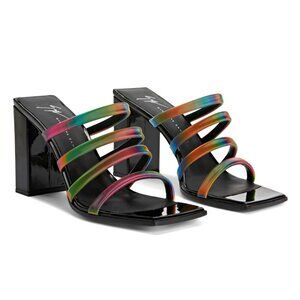 Giuseppe Zanotti Shangay 85MM Strappy Patent Slide Sandals Size 38.5 (MSRP $795)